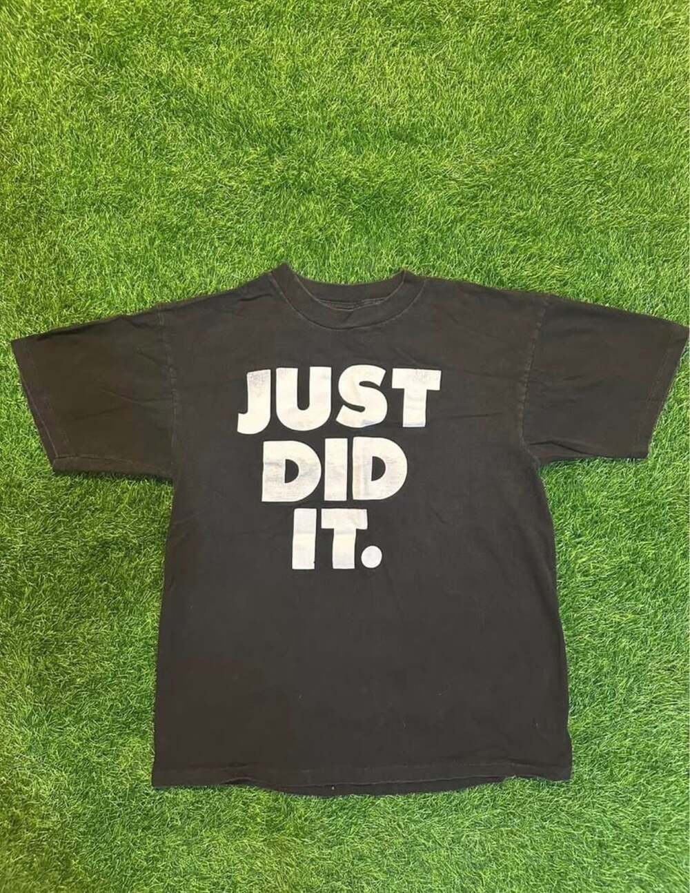 Oneita Just Did It T-Shirt Size L Black Vintage